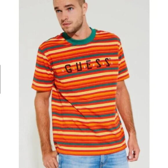 Guess x J Balvin Vibras Tour Striped Crew Cotton T-Shirt - Picture 7 of 7